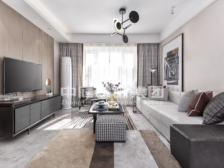 天譽花園120平現(xiàn)代簡約風格案例